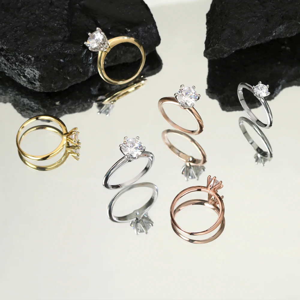 

Классическое серебряное кольцо с шестью крапанами, ювелирные изделия из бутика, 2 карата и 0,5 карата