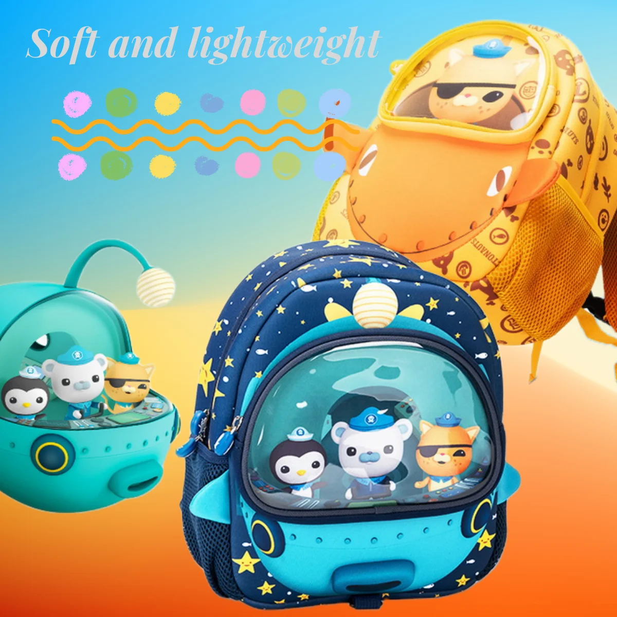 Losing Cartoon Vacation 1Pcs Octonauts Animal Cartoon Backpack