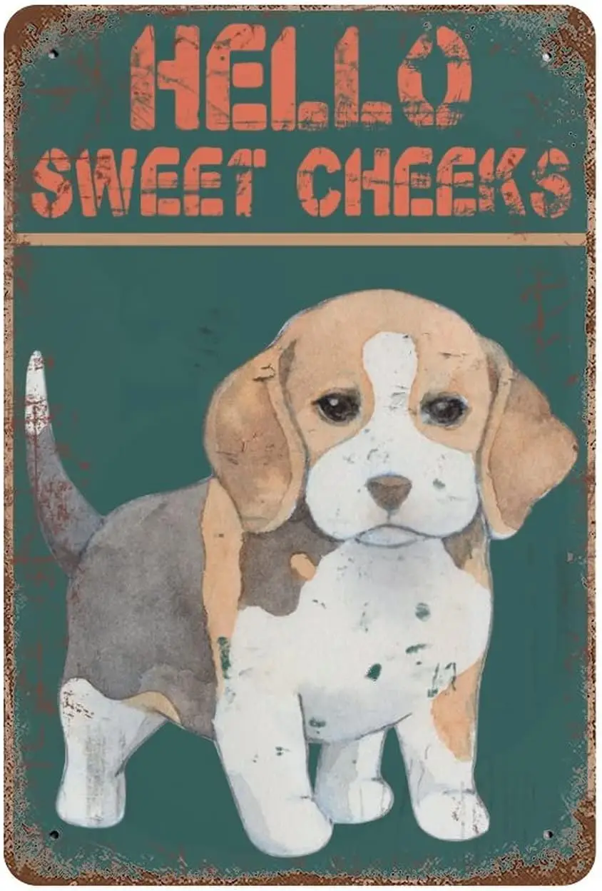 

Retro Metal Tin Sign Tin Sign,Hello Sweet Cheeks Dog Sign Farmhouse Wall Decor Poster,Metal Tin Sign Wall Decoration for