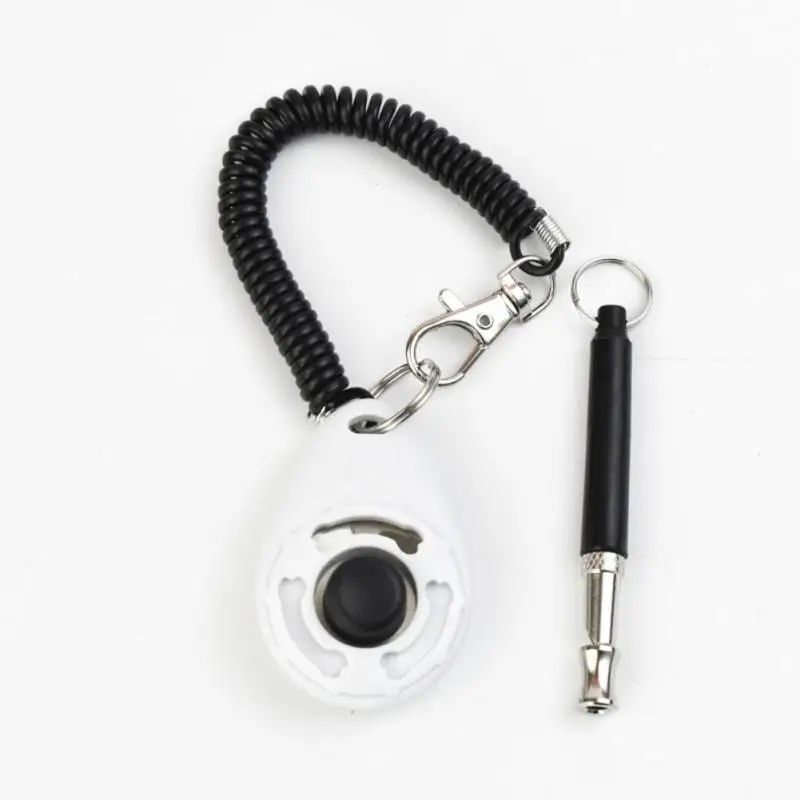 Dogs Trainings Clicker pet training clicker dog supplies New Pet Cats Whistle Trainers Aid Tools Adjustable Dog Flute Wrist Strap Sound Key Chain Pet Supplies 1pc