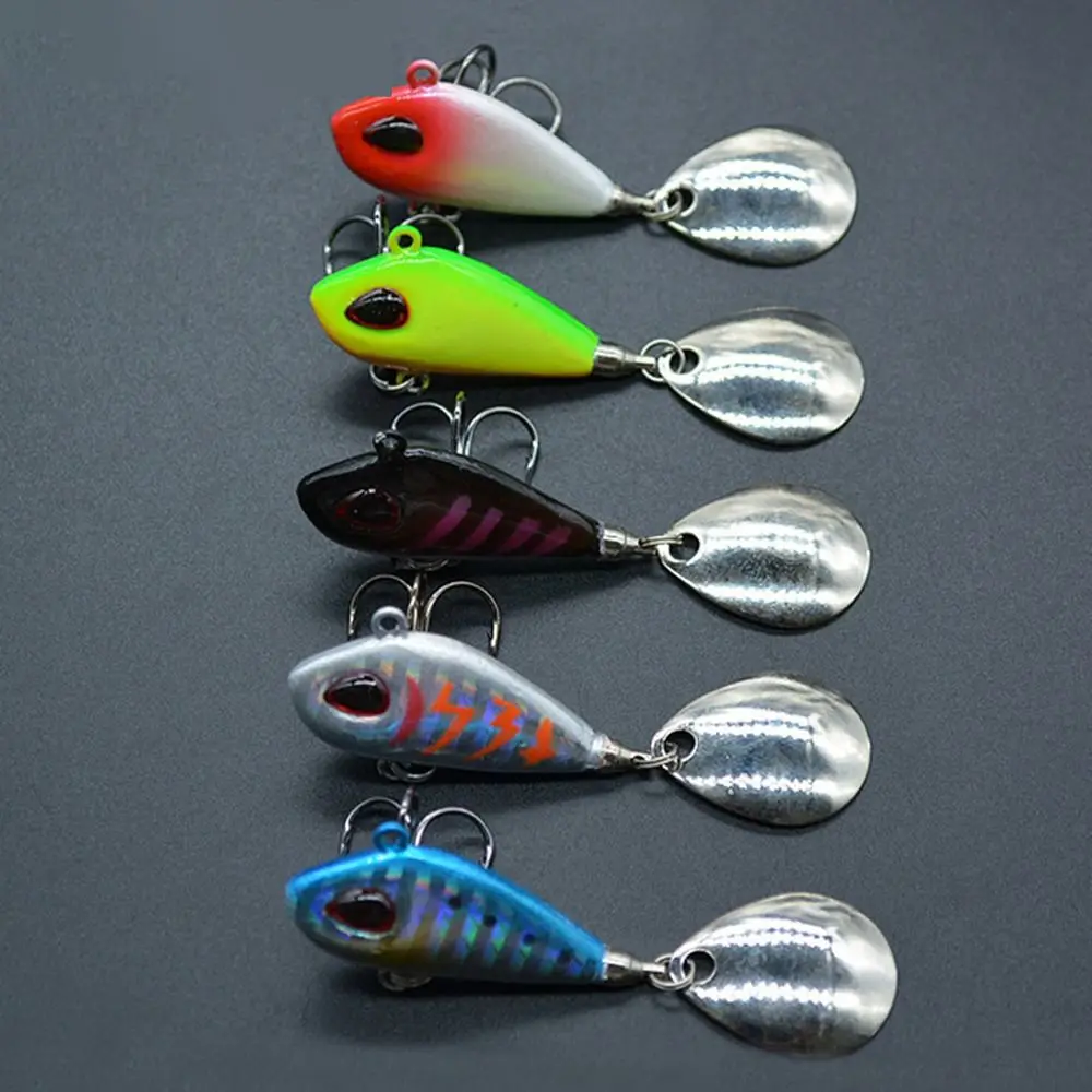 

Metal VIB Fishing Lure Trolling Rotating Spoon Wobbler Sinking Hard Bait With Reflective Sequin For Bass Pike 6g 10g 17g 25g