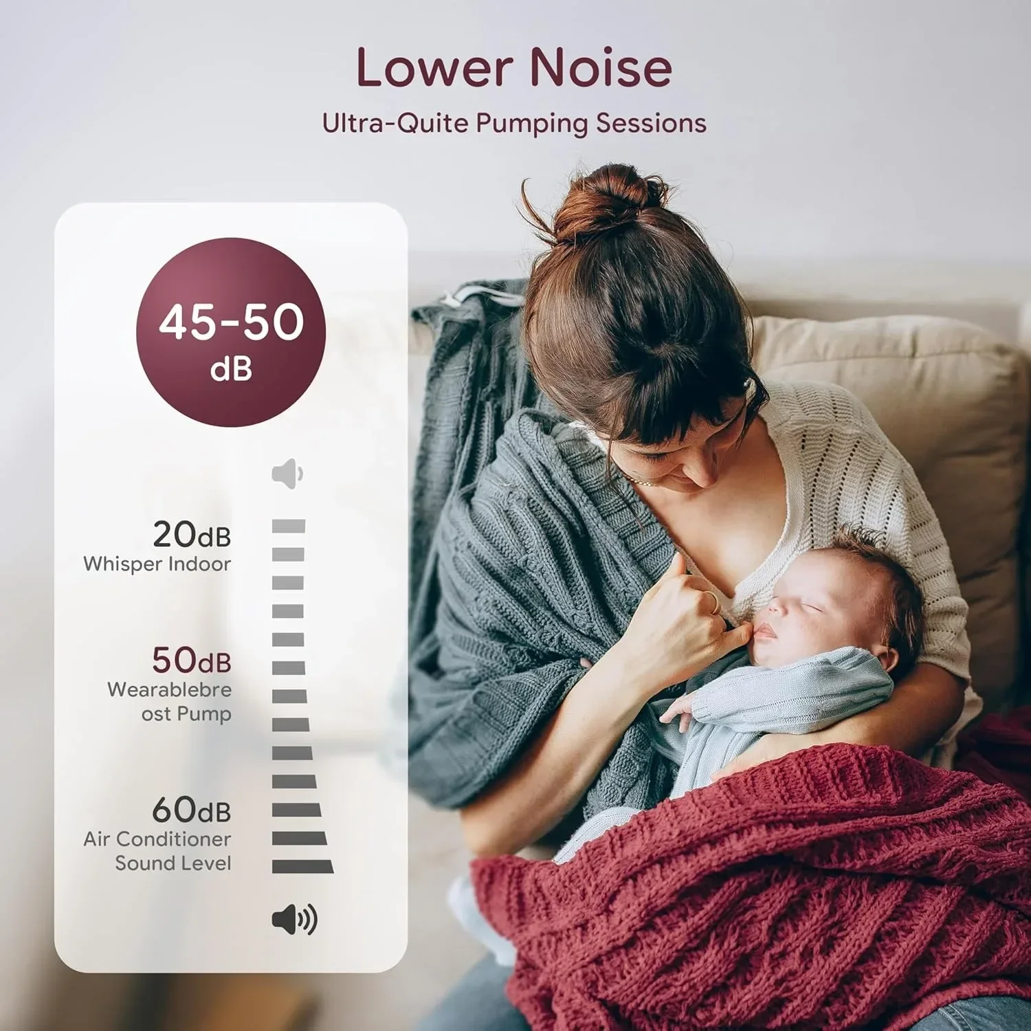 Wearable Breast Pump Electric Handsfree BPA Free With Heating Base UV Sterilize Function Low Noise Wireless Upgrade Breast Pump