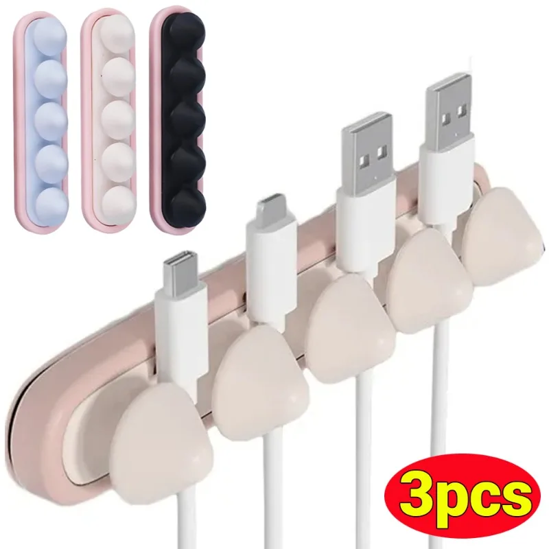 

Desktop Cable Organizer Clips Sticky Clip Cord Holder for Headphone Wire Management Office Home Car Self-adhesive Cord Keeper