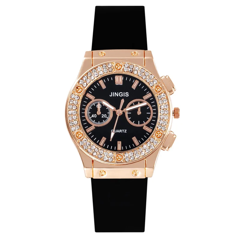 Luxury Fashion Women Silicone Watches High End Double Diamond Scale Dial Ladies Quartz Wristwatches Casual Watch Reloj Mujer