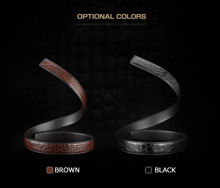 Crocodile Belts Without Buckles Genuine Leather Belt No Buckle Luxury Alligator Skin Waist Belt For Men 3.8 Cm Designer Belts