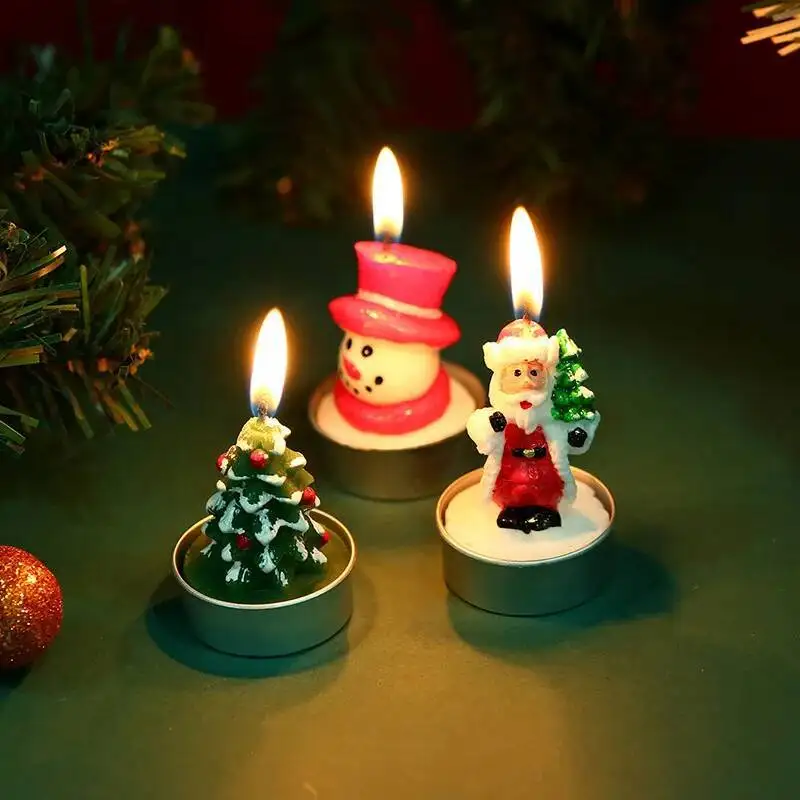 12PCS Smokeless Christmas Atmosphere Candles - Decorative Scented Candle Set