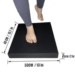 Soft Foam Non-Slip Yoga Balance Pad for Fitness and Pilates Training (Black  L)