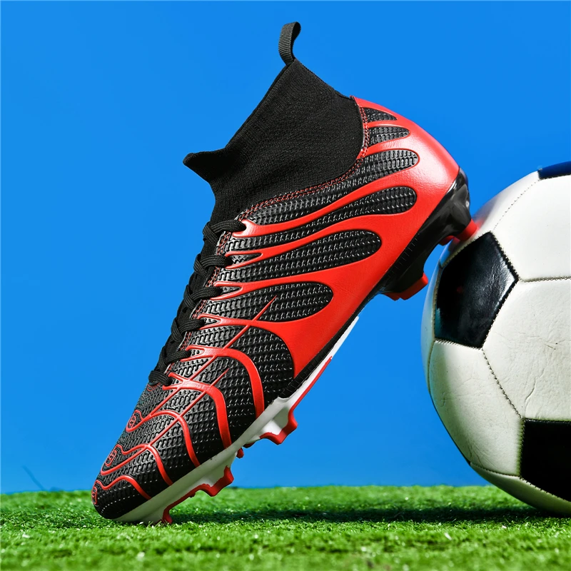 

2024 Men's Soccer Shoes Large Size Ultralight Football Boots Boys Sneakers Non-Slip AG/TF Soccer Cleats Ankle Boots Unisex
