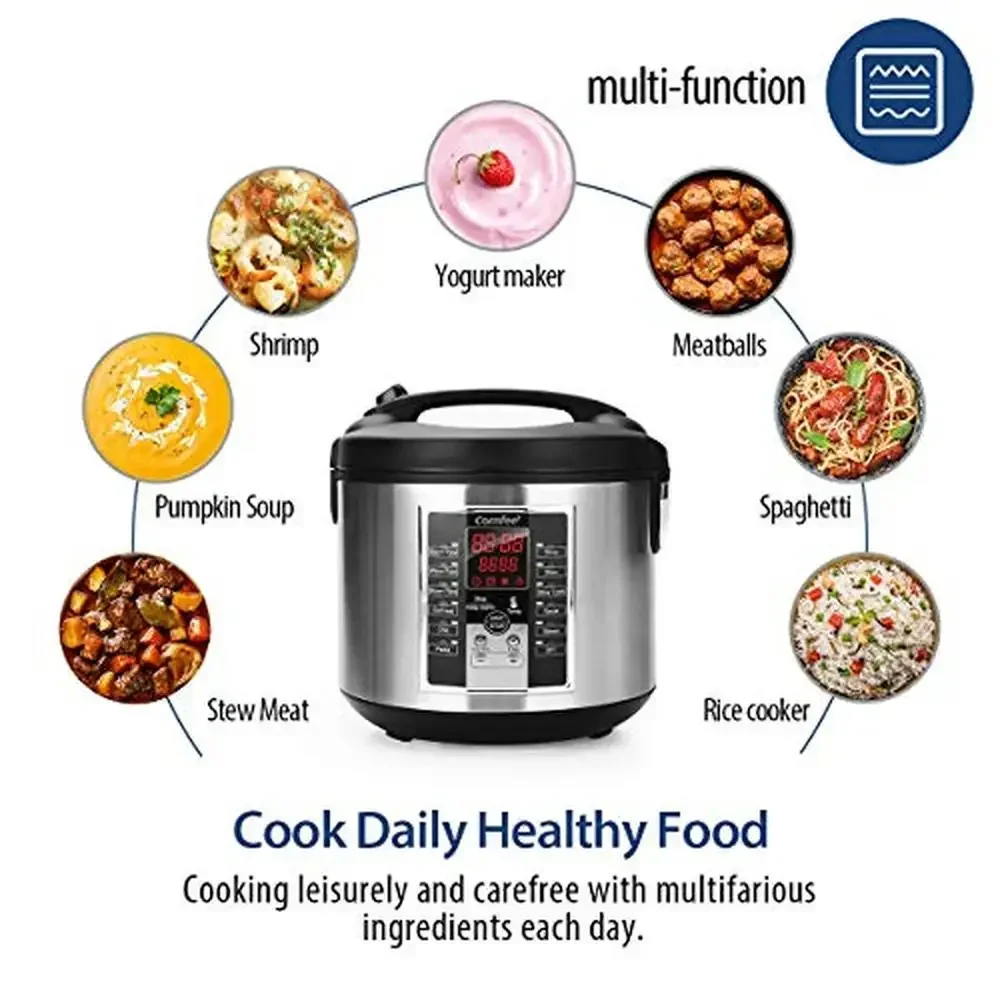 12-in-1 Digital Rice Cooker Steamer 5.2Qt Multi Cooker Large Capacity All in One 3