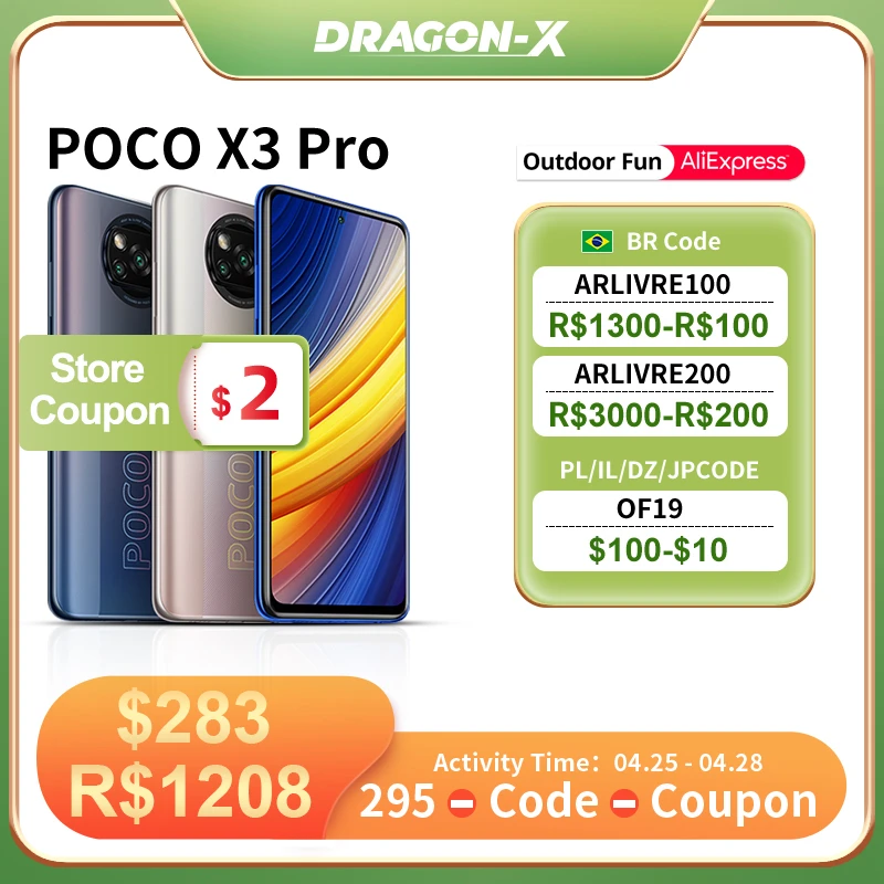 Global Version POCO X3 Pro NFC 6GB 128GB/8GB 256GB Smartphone Snapdragon 860 33W NFC Quad AI Camera 120Hz DotDisplay