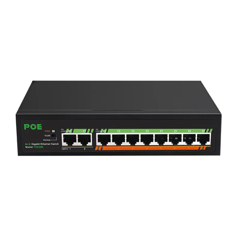 poe, rj45 hub, 2 + 8 port