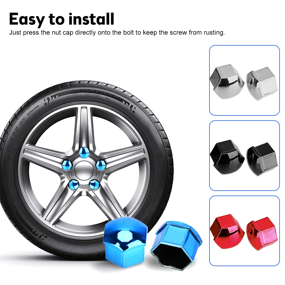 20Pcs 17/19/21mm Car Wheel Nut Caps Protection Covers Caps Anti-Rust Auto Hub Screw Cover Car Tyre Nut Bolt Exterior Decoration wheel nut caps wheel nut covers car accessories bolt nut covers