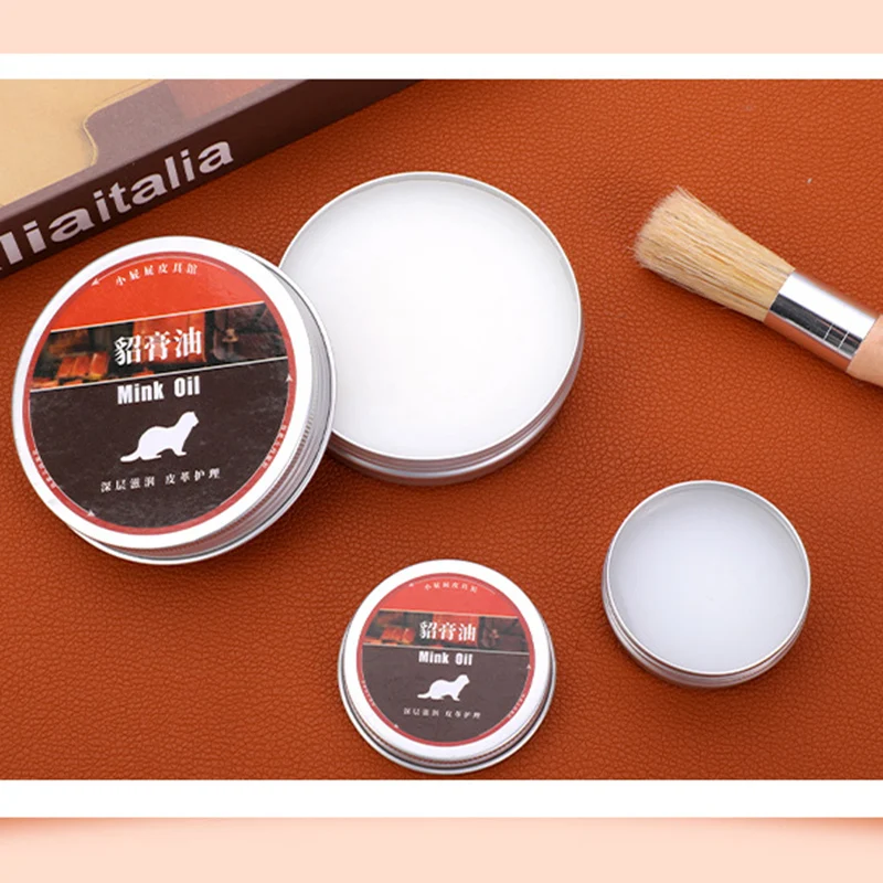 1Pcs Leather Craft Pure Mink Oil Cream For Leather Maintenance 100ml Shoes Care Cream Leathercraft Accessories