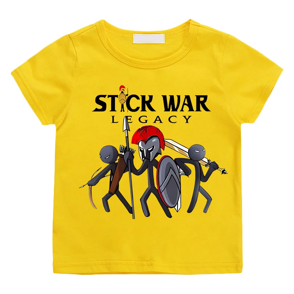 Hot Game Stick War Cartoon Graphic T-shirt Kids Baby Girls Cartoon Short Sleeve Clothes Boys Streetwear Soft Camisetas Tee-shirt 5