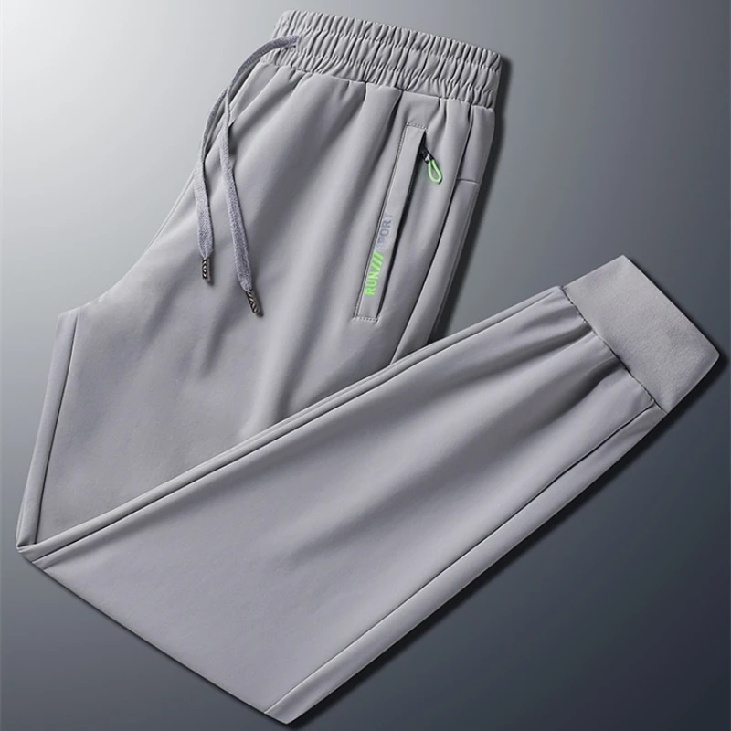 M-8XL Casual Pants Men's Summer Thin Loose Outer Wear Pants Large Size Trendy Ice Silk Casual Sports Trousers