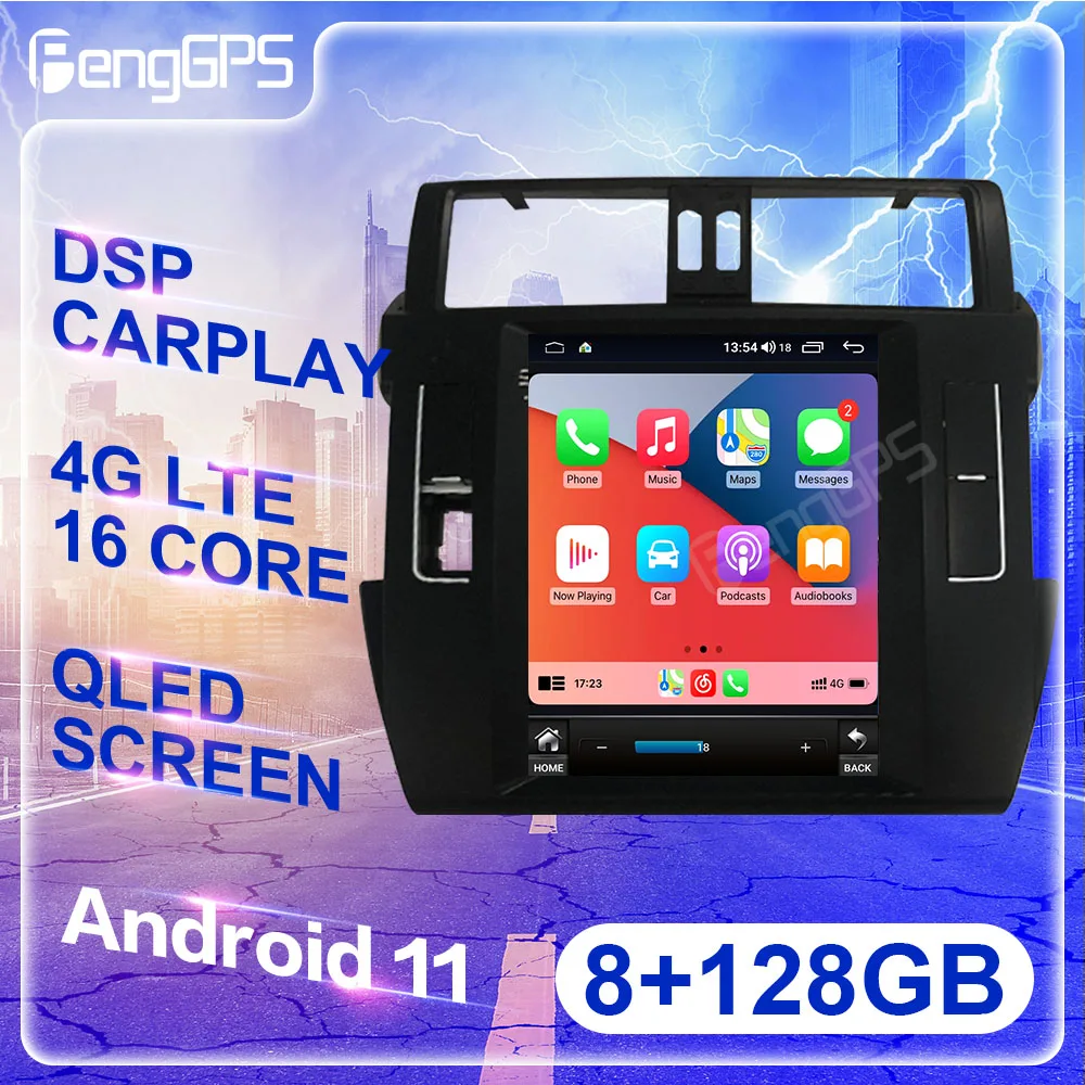 

128G Android Radio Tesla Style For Toyota Prado 150 2013 - 2017 Car Multimedia Player Auto Stereo GPS Navigation 2DIN Head Unit