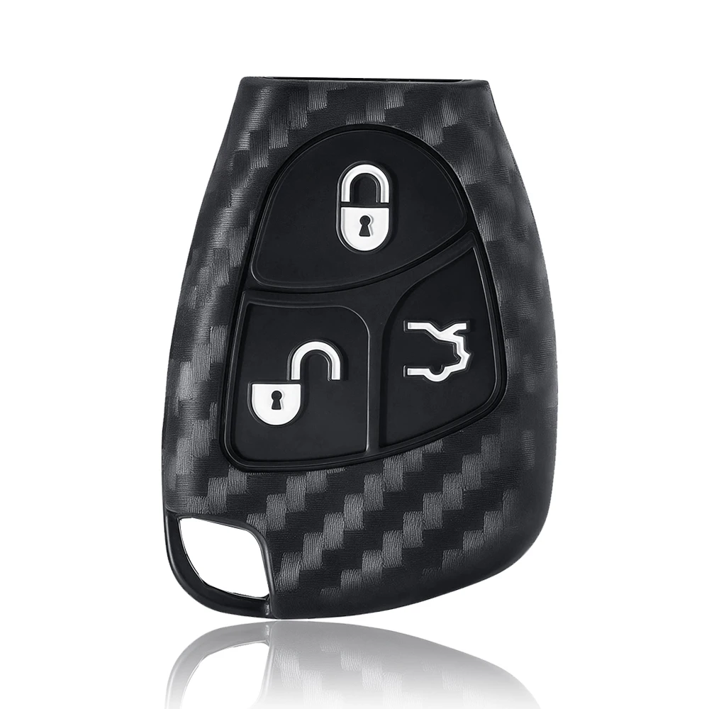Carbon Fiber Car Key Fob Silicone Protector