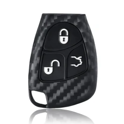 Carbon Fiber Car Key Fob Silicone Protector (Black)