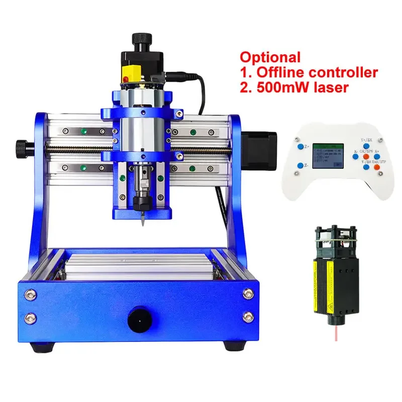 

DIY Mini CNC Router Engraver 1310 Full Metal Frame Desktop PCB Milling Machine Wood Carving Optional 500mW Laser Offline Control