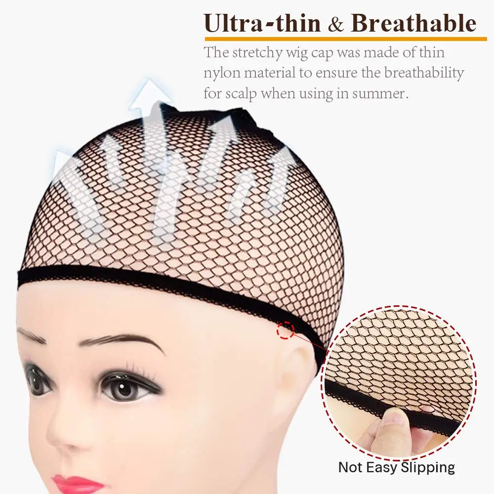 3/5/8/10/20 PcsTop Deal Hairnets High Quality Stretchable Elastic Hair Nets Weaving Black Wig Hair Net Making Cap Cool Cosplay 5