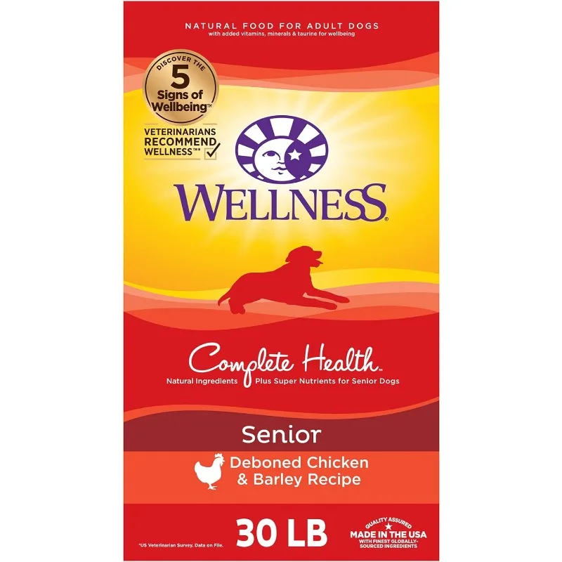 

Wellness Complete Health Senior Dry Dog Food with Grains, Natural Ingredients, Made in USA with Real Meat, All Breeds