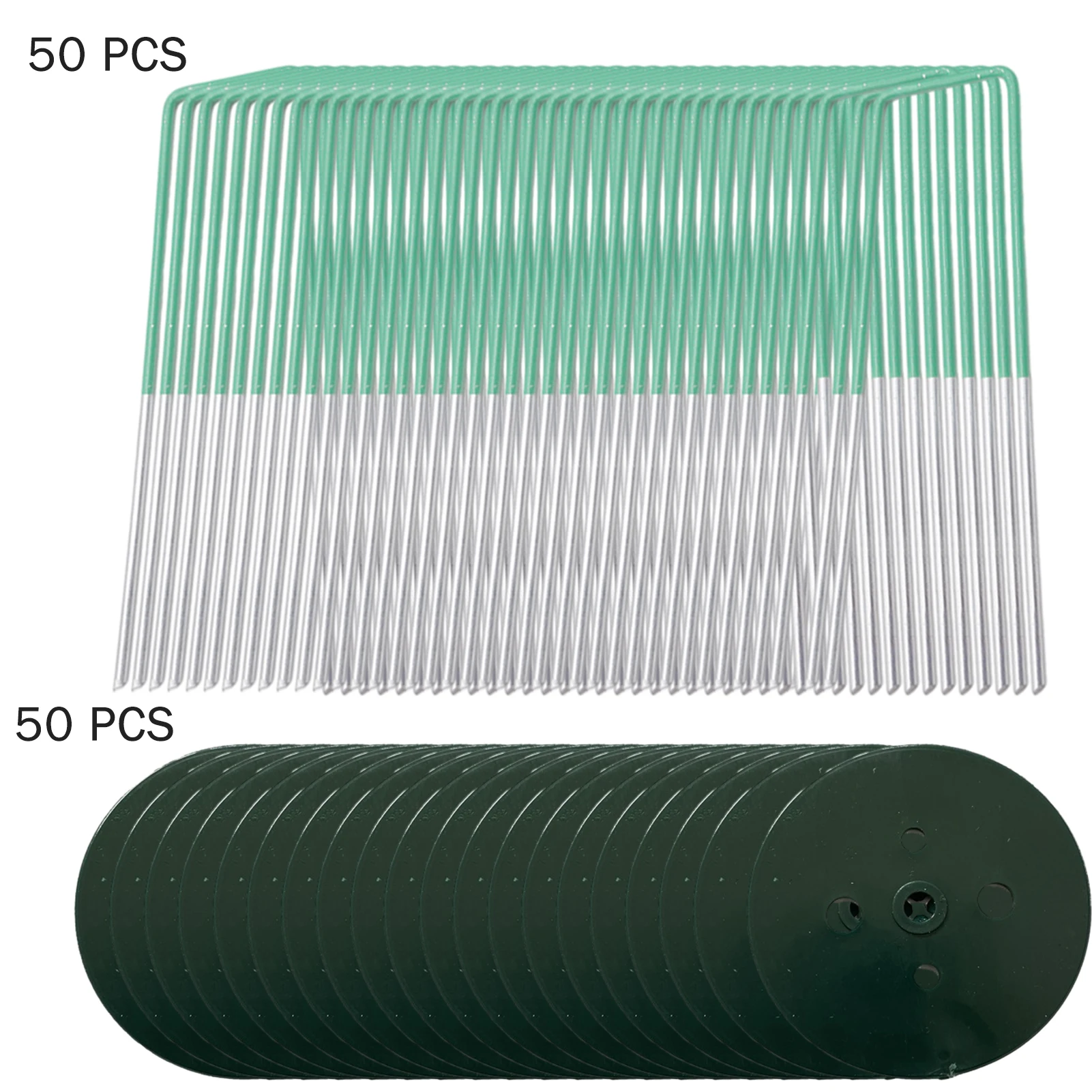 

50pcs Yard Mulch Cloth Staples Weed Ground Cover Artificial Grass Heavy Duty Galvanized Steel Nets Garden Stakes U Shape Fixing