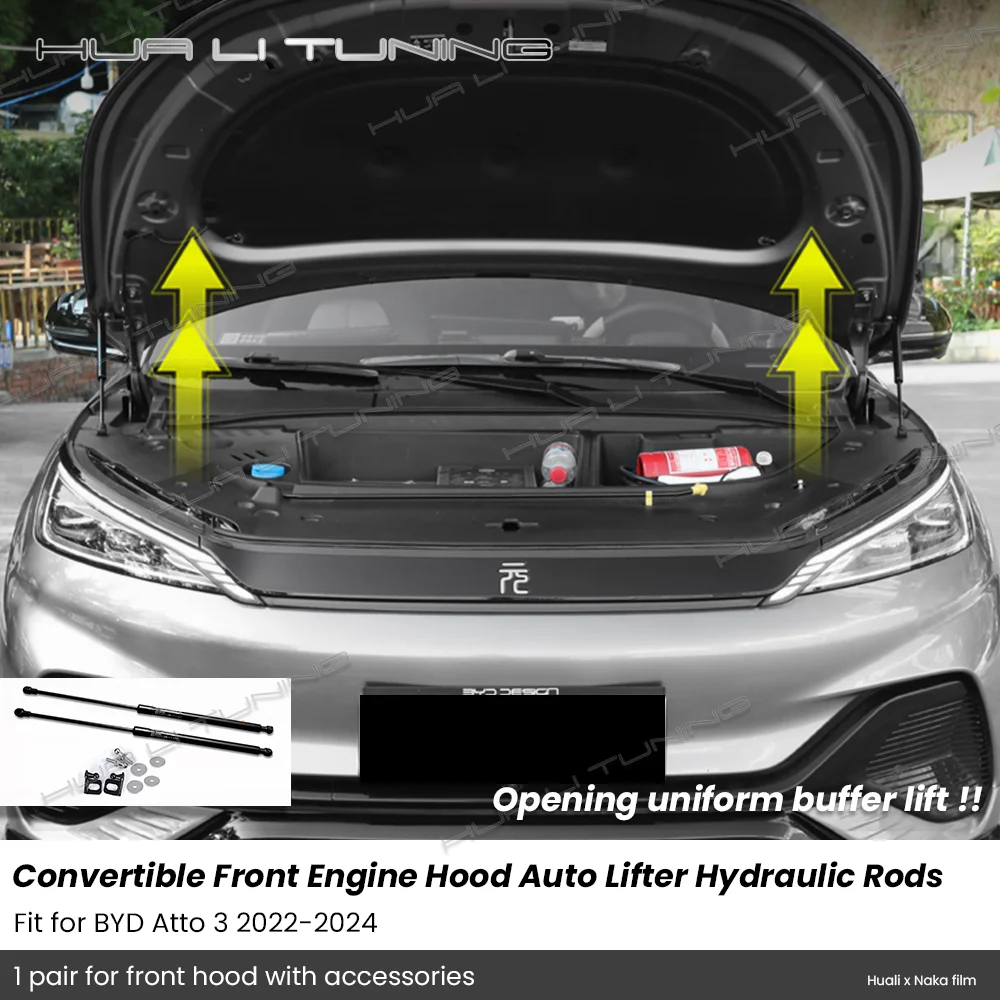 Front Bonnet Gas Struts Auto Lift Hydraulic Rods For BYD EV Atto 3 Yuan Plus