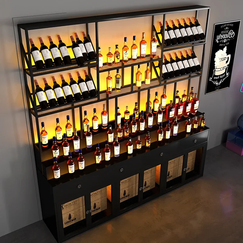 Display Cabinet Antique Furniture Open Cabinets Wine Rack Elegant Vintage Stands Drinks High End Whiskey Nordic Iron Room Liquor