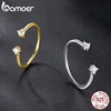 BAMOER Moissanite White Gold Plated Adjustable Ring 925 Sterling Silver Exquisite Open Ring for Women Fine Jewelry Gift 3