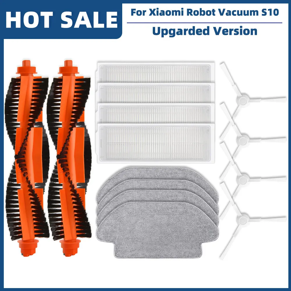 Robot Vacuum Essential Accessory Set with Main Side Brush, Filter, and Mop