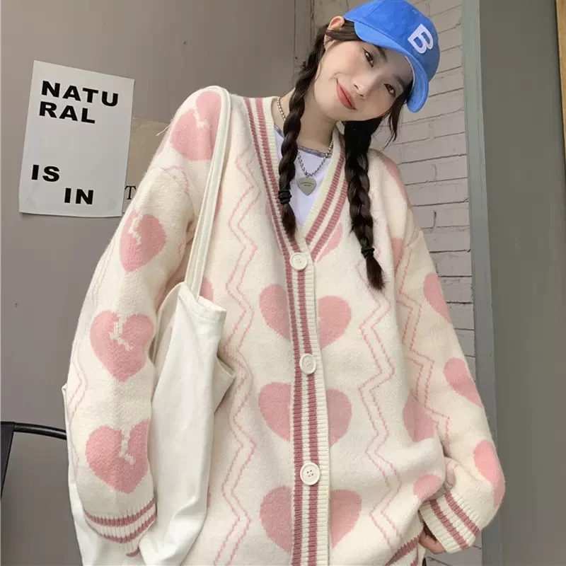 

Ленивый женский кардиган, пальто, женская одежда, новинка 2022, весна-осень, свободные вязаные куртки, топы для девочек bd293