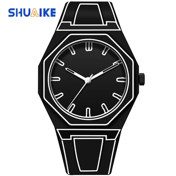 SHUAIKE 1160  Modern 3D Sketch Art Fashion Leisure Quartz Movement Watch Creative Design Lightweight Waterproof Watch