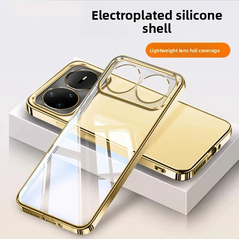 Transparent Full-Cover Electroplated Silicone Anti-Drop Shockproof Case
