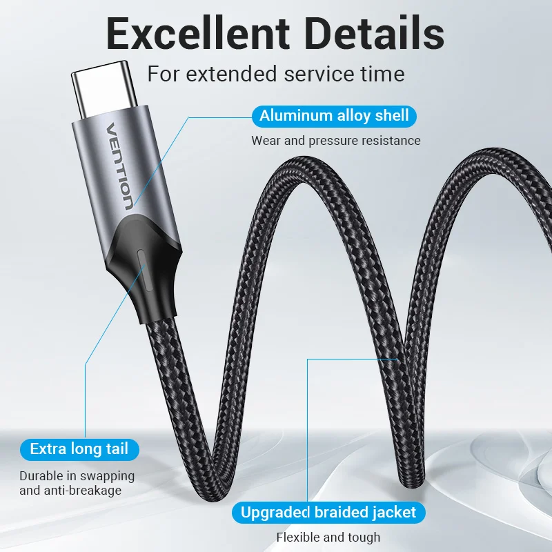 Vention USB C타입 DAC 칩 이어폰 어댑터, PC용 USB C-3.5 Aux 케이블, 아이폰 15 프로 맥스, 맥북, 삼성 갤럭시용, 3.5mm