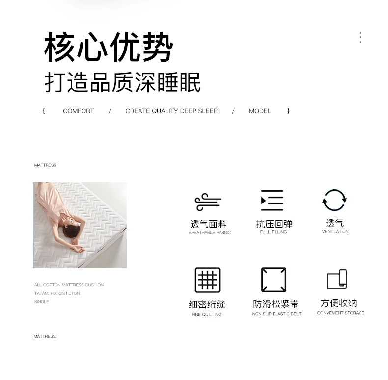 Description Picture 3 of itemDropshipping Customizable Size Mattress Soft Mattress Home Tatami Mat Was The Floor Mat Student ZHA03-25999