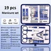9-19pcs/set Nail Cutter Set Stainless Steel Nail Clippers Set With Folding Bag Manicure Kits Scissors Makeup Beauty Tool 2