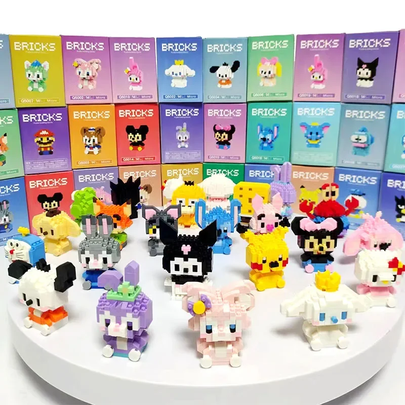 Disney Mini Cartoon Doll Building Block Mario Stitch Micro Particle Module Modello Di Costruzione Puzzle Per Bambini Assembly Toys