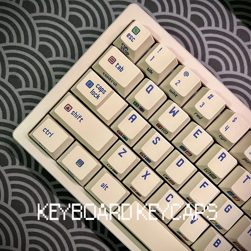 Commodore-keycaps Tema Retro 153 Teclas Commodore 64 C64 Pbt Keycaps Perfil Cereja Sublimação Teclado Mecânico com Iso Enter