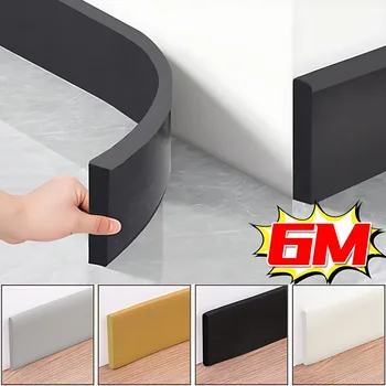 6/2M Waterproof enclosure Self adhesive Skirting Line 3D Wall Sticker Thickened Anti-collision Decoration Kid's Corner Line