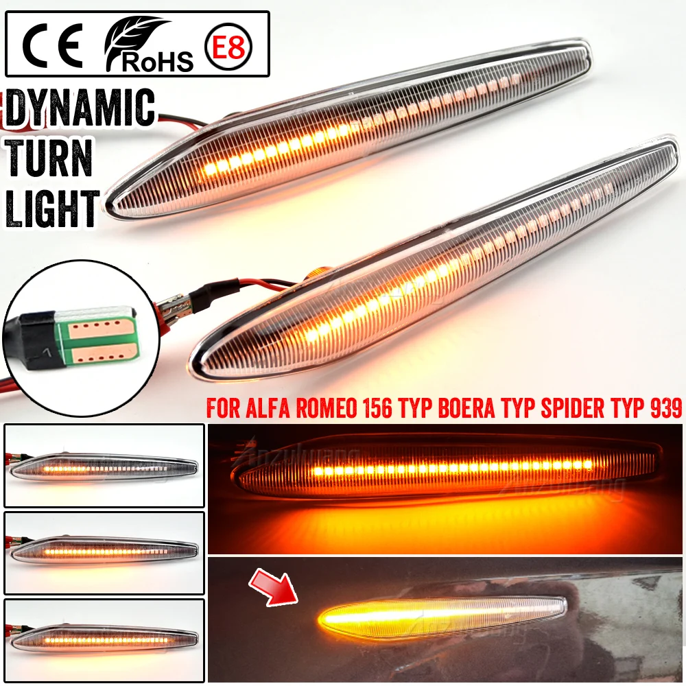 

For Alfa Romeo 159 Sportwagon Boera Spider 939 LED Sequential Lamp Dynamic Blinker Indicator Side Marker Turn Signal Light