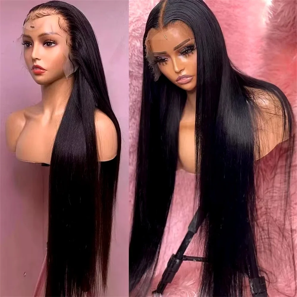 40 Inch 13x6 Hd Straight Lace Frontal Wigs Transparent Brazilian Lace Front Human Hair Wig For Women 360 Full Lace Wig 1