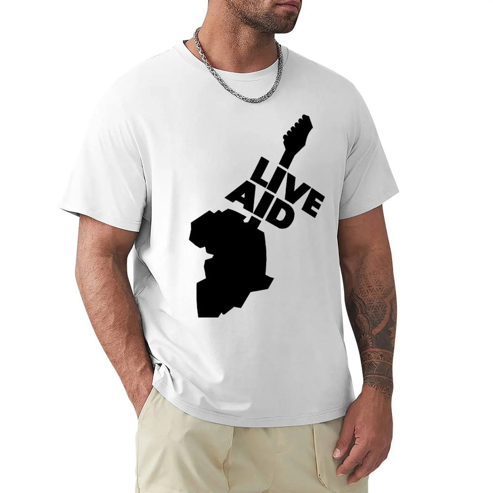 1-Live Aid Freddy Mercury Queen Band T-Shirt T-Shirt Asciugatura Rapida Vestiti Estetici Semplici Magliette In Cotone Da Uomo