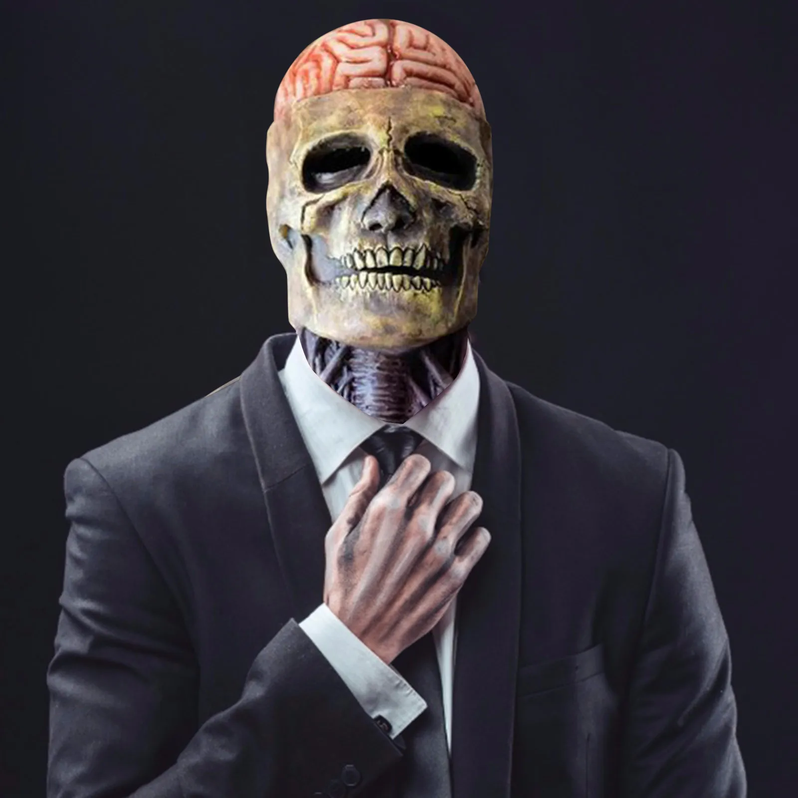 

New Halloween Horror Mask 3D Reality Full Head Skull Mask Movable Jaw Helmet Skeleton Latex Scary Mask Halloween Masquerade Prop