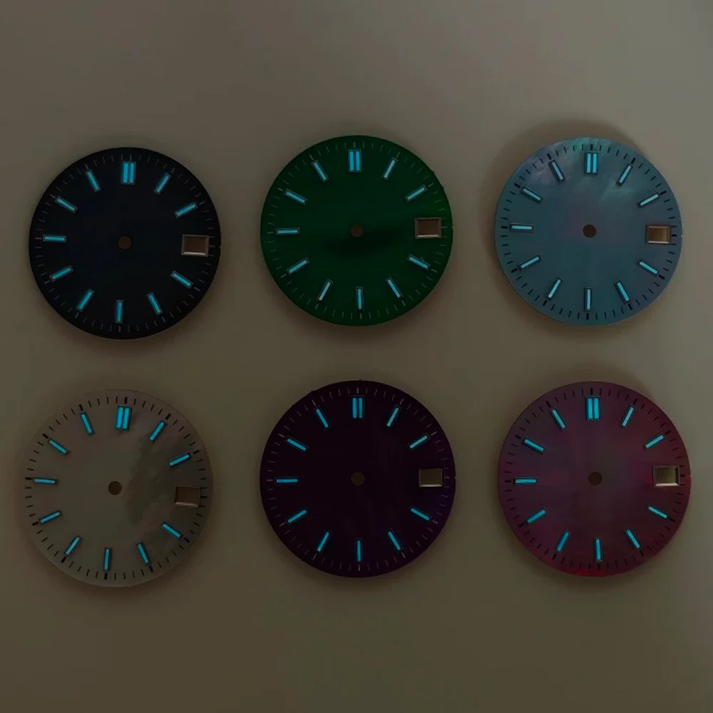 Blue Luminous Dial for DIY Watch Modification - 28.5mm