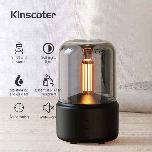 LED 앰비언트 라이트 필라멘트 공기 가습기, 120ml USB C 아로마 테라피 에센셜 오일 아로마 디퓨저 홈 침실 선물용 3