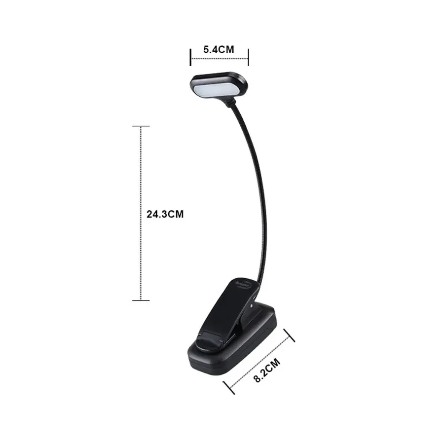 Adjustable LED Clip-On Portable Reading Lamp with Flexible Design