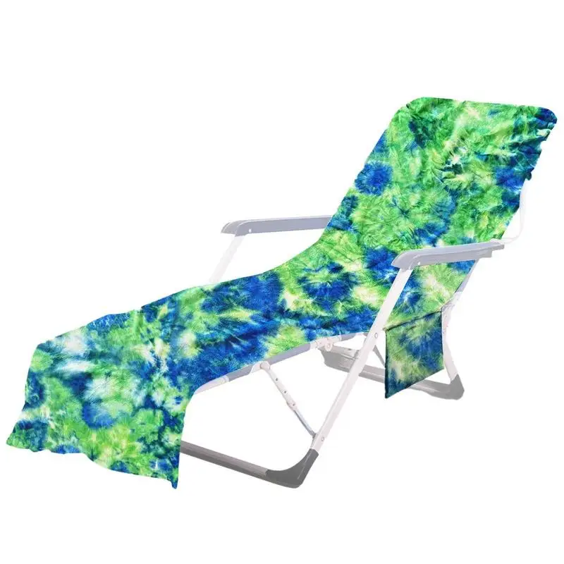 

Beach Chair Cover Microfiber Lounge Chair Covers With Side Pockets 210x75cm/82.5x29.5inch No Sliding Chair Cover For Summer