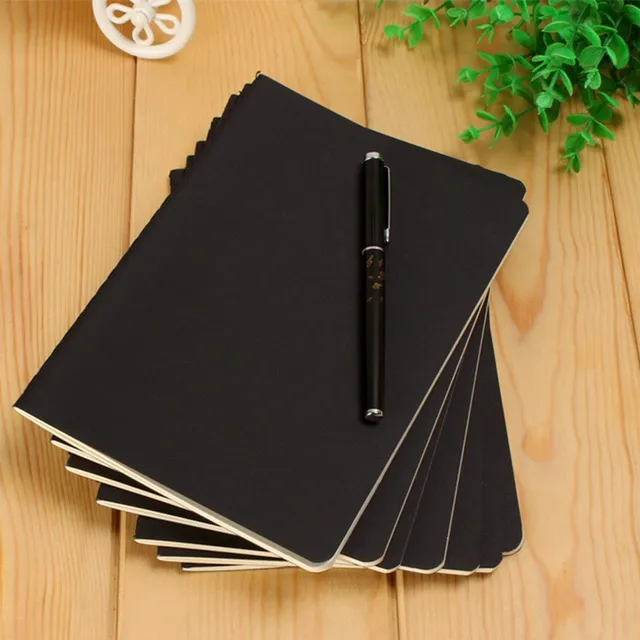 A6 Retro Blank Paper Notebook Diary Blank Sketchbook per Graffiti Painting Drawing Black Cover 88 pagine Office School Stationery 4