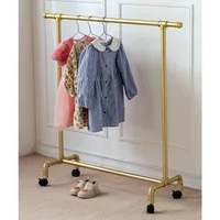 Kids Clothing Racks,Child Dress up Racks with Hooks, Metal Pipes Costumes Garment Hanging Racks,Small Rolling Clothes Racks 2