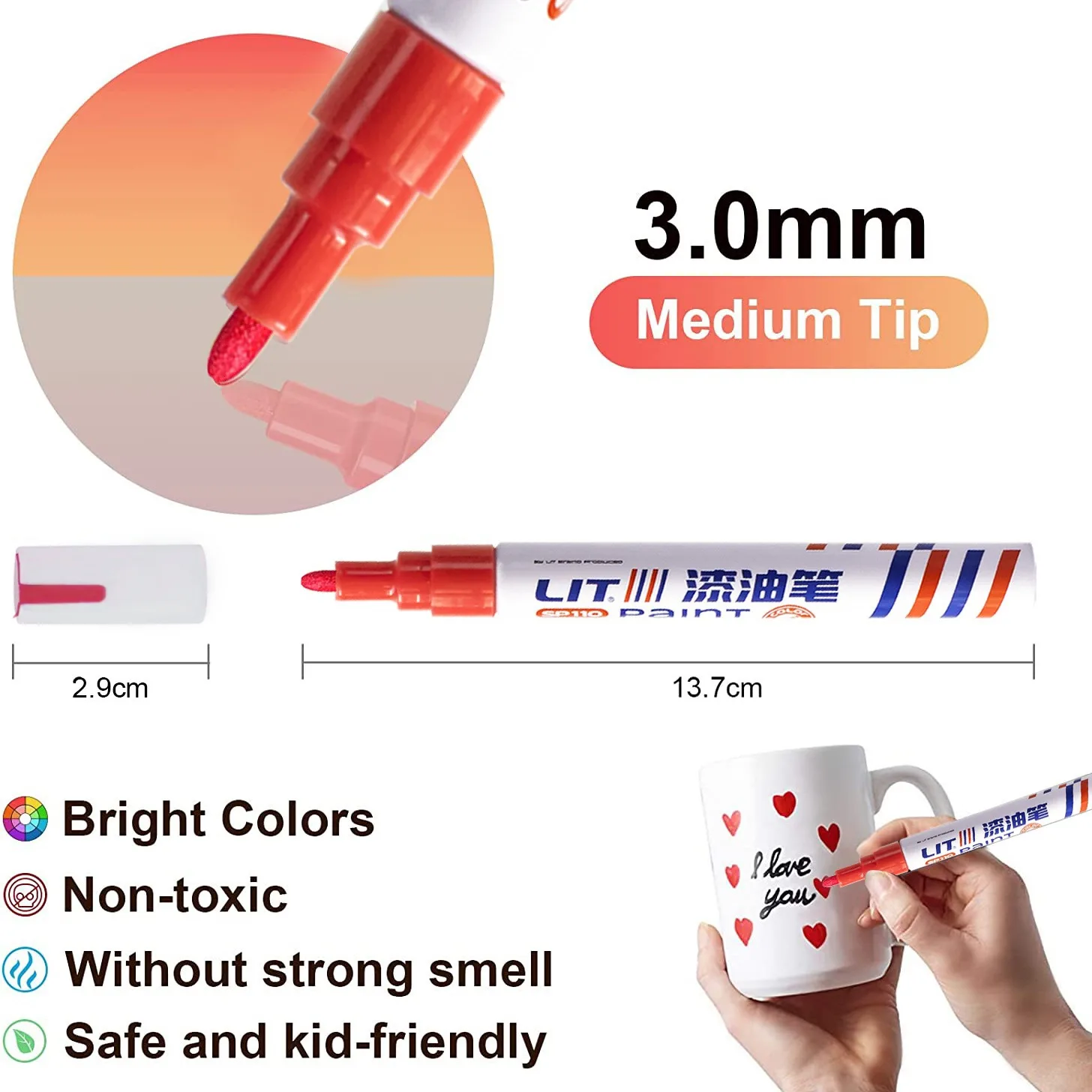 Car Scratch Repair Pen Waterproof Marker Oil-based Pen Vehicle Rubber Tyre CD Metal Permanent Paint Marker For Car Styling
